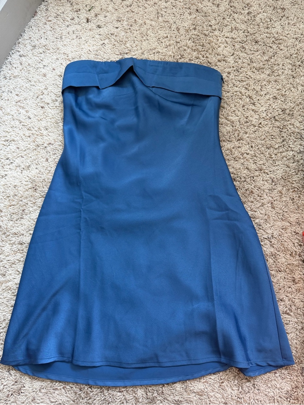 Cotton Candy Strapless Teal-Blue Dress